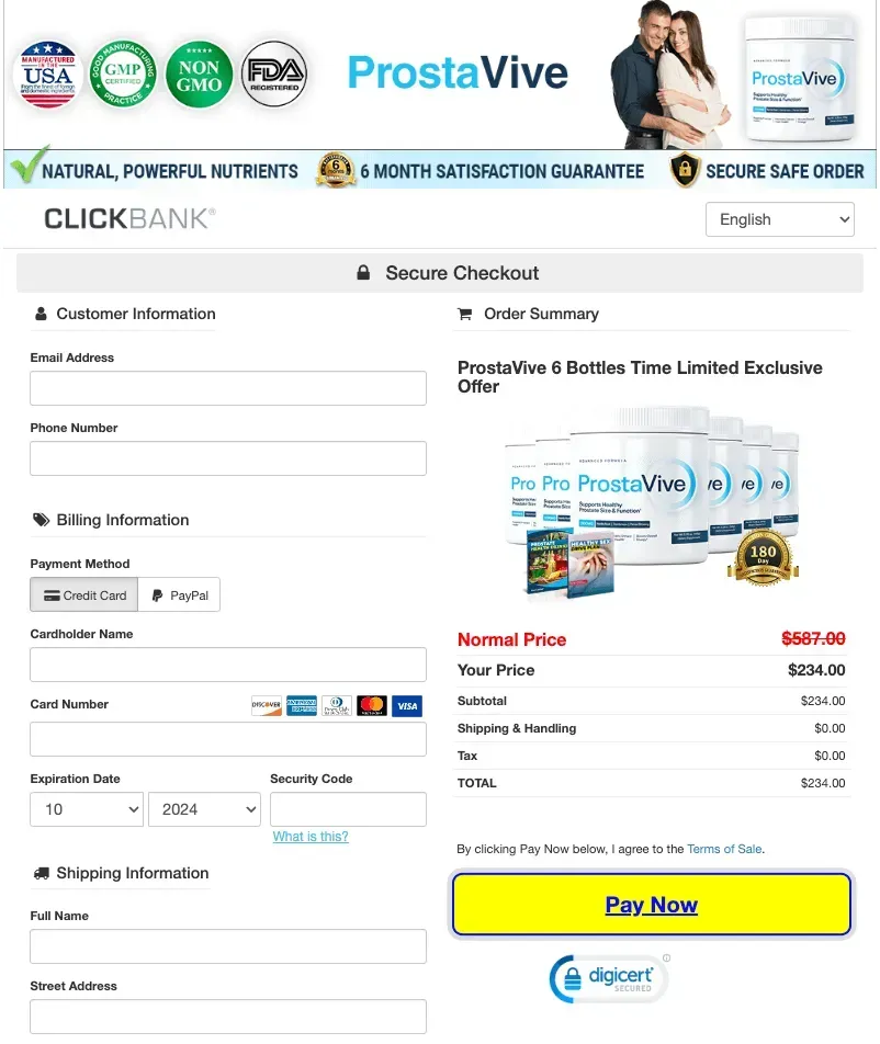 prostavive checkout